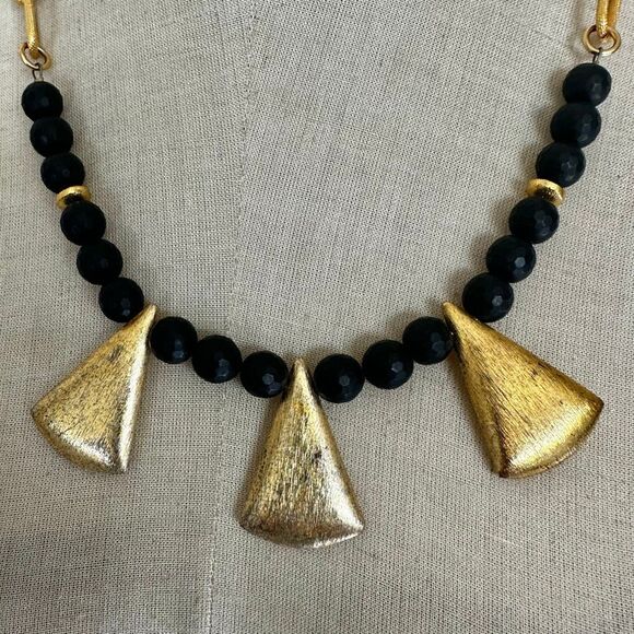 Molly Beads Black & Gold Statement Necklace - Picture 5 of 10